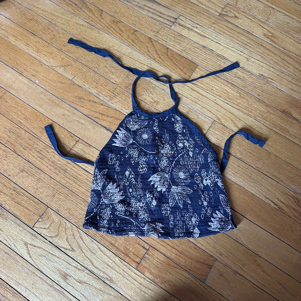 Urban Outfitters Textured Navy Top